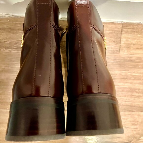 TORY BURCH Everly Flat Boots Sierra Brown Leather Sz. 8.5 - Picture 7 of 7